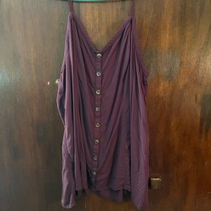 Torrid Crop Stretch Challis Fit Flare Cami Purple